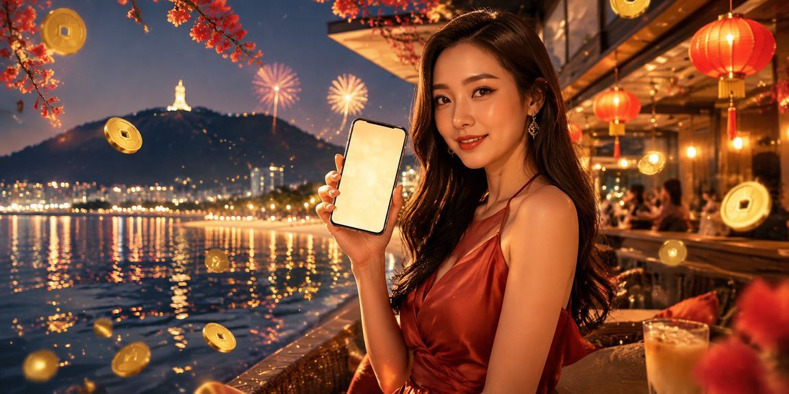Người dùng tại Vũng Tàu thực hiện nạp tiền casino qua điện thoại trong quán cà phê ven biển